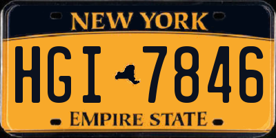 NY license plate HGI7846