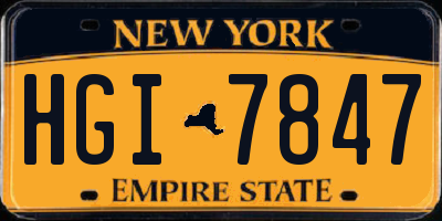 NY license plate HGI7847