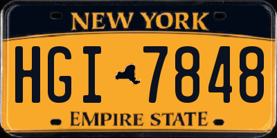 NY license plate HGI7848