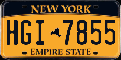 NY license plate HGI7855