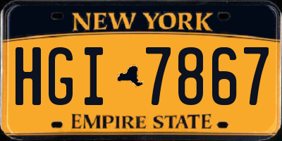 NY license plate HGI7867