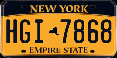 NY license plate HGI7868
