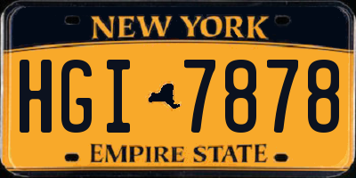 NY license plate HGI7878