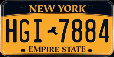 NY license plate HGI7884