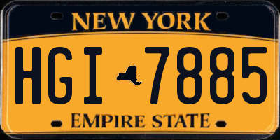 NY license plate HGI7885
