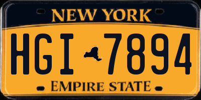NY license plate HGI7894