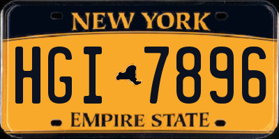 NY license plate HGI7896