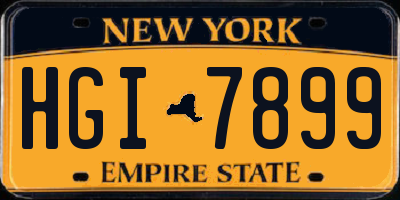NY license plate HGI7899
