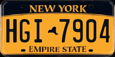 NY license plate HGI7904