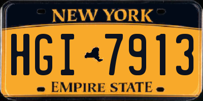 NY license plate HGI7913