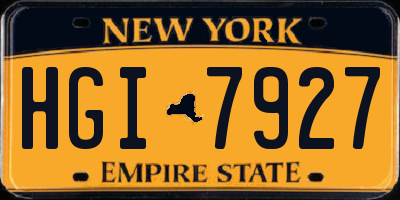 NY license plate HGI7927