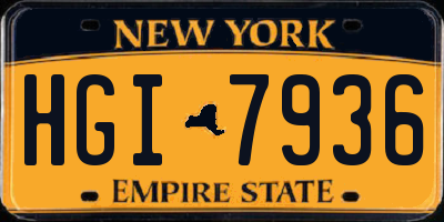 NY license plate HGI7936