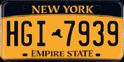 NY license plate HGI7939