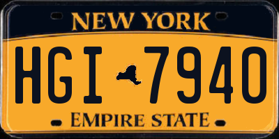 NY license plate HGI7940