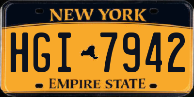 NY license plate HGI7942