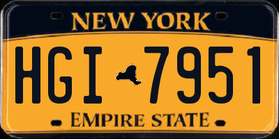 NY license plate HGI7951