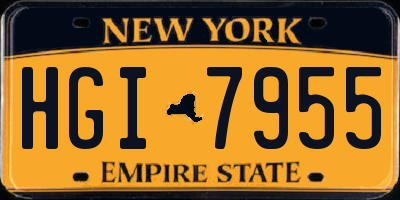 NY license plate HGI7955