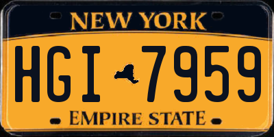 NY license plate HGI7959