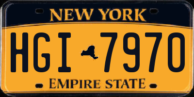 NY license plate HGI7970
