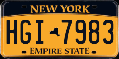 NY license plate HGI7983