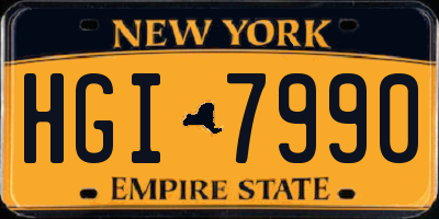 NY license plate HGI7990