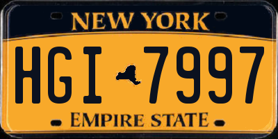 NY license plate HGI7997