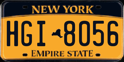 NY license plate HGI8056