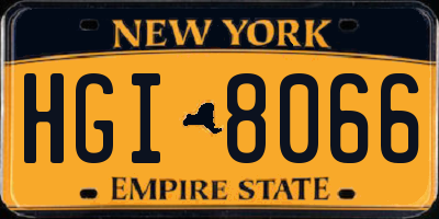 NY license plate HGI8066