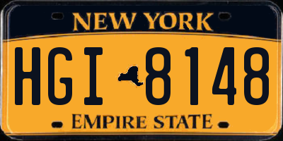 NY license plate HGI8148