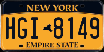 NY license plate HGI8149
