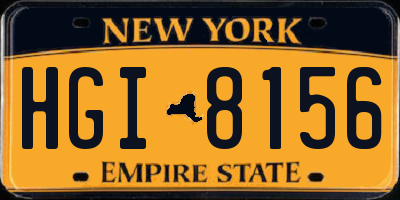 NY license plate HGI8156