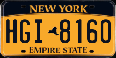 NY license plate HGI8160