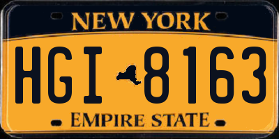 NY license plate HGI8163