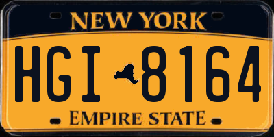 NY license plate HGI8164