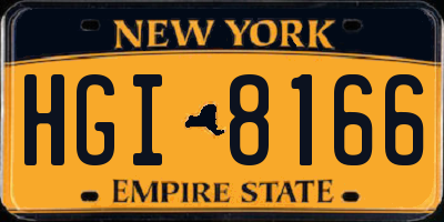 NY license plate HGI8166