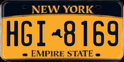 NY license plate HGI8169