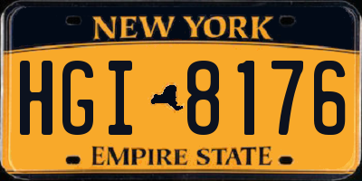 NY license plate HGI8176