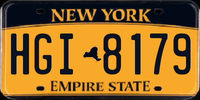 NY license plate HGI8179