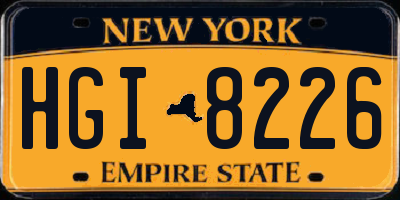 NY license plate HGI8226