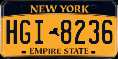 NY license plate HGI8236