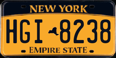 NY license plate HGI8238