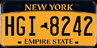 NY license plate HGI8242