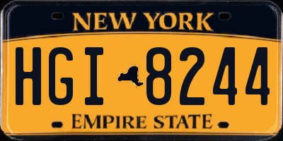 NY license plate HGI8244