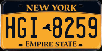 NY license plate HGI8259