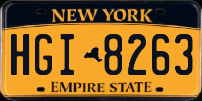 NY license plate HGI8263