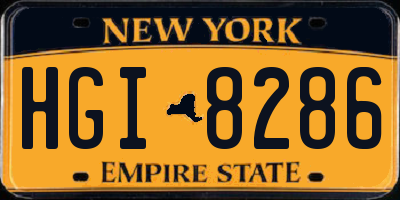 NY license plate HGI8286