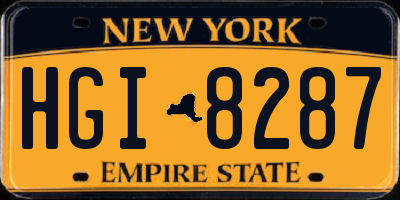 NY license plate HGI8287
