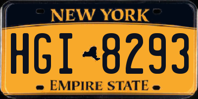 NY license plate HGI8293