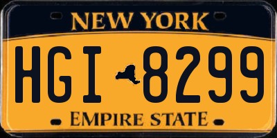 NY license plate HGI8299