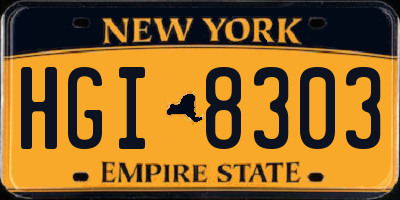 NY license plate HGI8303